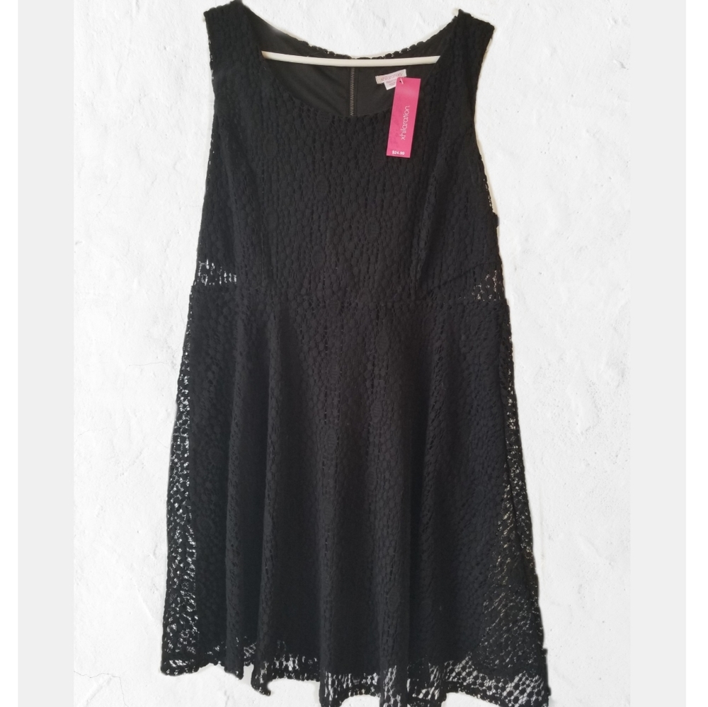 Xhilaration Black Lace overlay Dress Size XXL